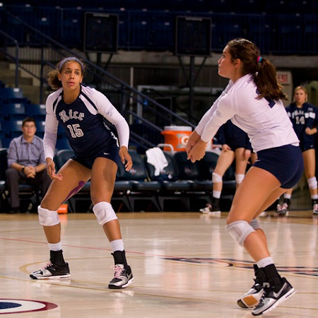 Riddlesprigger playing volleyball for the Rice University'